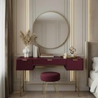 OHS Ribbed Dressing Table Engineered Wood Makeup Vanity Desk with 3 Drawers