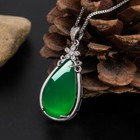 925 Sterling Silver Crystal Flower Jade Pendant Necklace Women Jewellery Gift UK