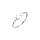 925 Sterling Silver Moon Star Adjustable Ring Womens Girls Jewellery Gift UK