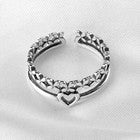 Vintage Heart Double Layer Adjustable Ring 925 Sterling Silver Women Jewellery