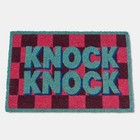 OHS Knock Knock Doormat Checkerboard Non Slip Indoor Outdoor Coir Door Mat Rug