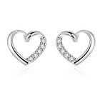 925 Sterling Silver Crystal Heart Stud Earrings Jewellery Women Girls UK Gift