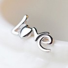 925 Sterling Silver Written Love Heart Stud Earrings Womens Girls Jewellery Gift