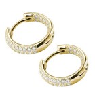 Charm Crystal Huggie Hoop Earrings 925 Sterling Silver Plated Jewellery women UK