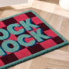 OHS Knock Knock Doormat Checkerboard Non Slip Indoor Outdoor Coir Door Mat Rug