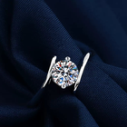 925 Sterling Silver Crystal Stone Adjustable Ring Women Girls Jewellery Gift UK