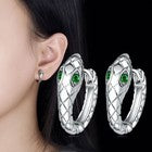 925 Sterling Silver Crystal Snake Hoop Earrings Jewellery Women Girls Gift UK