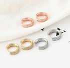 Charm Crystal Huggie Hoop Earrings 925 Sterling Silver Plated Jewellery Gift UK