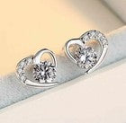Womens Girls 925 Sterling Silver Crystal Stone Stud Earrings Jewellery Gift UK