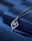 Women Crystal Stone Pendant Chain Necklace 925 Sterling Silver Jewellery Gift UK
