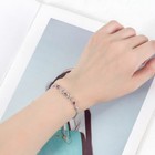 925 Sterling Silver Crystal Love Heart Linked Charm Bracelet Women Jewellery UK