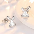 Fashion Cute Rabbit Stud Earrings 925 Sterling Silver Women Girls Jewellery Gift