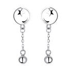 925 Sterling Silver Moon Star Dangle Drop Stud Earrings Women Jewellery Gift