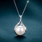 925 Sterling Silver Crystal Pearl Drop Necklace Hook Earrings Womens Jewellery