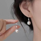 925 Sterling Silver Beautiful Pearl Drop Hook Earrings Women Girls Jewellery