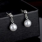 925 Sterling Silver Pearl Drop Stud Earrings Womens Girls Jewellery Gift