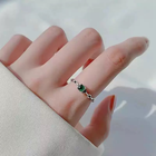 925 Sterling Silver Crystal Fashion Adjustable Ring Women Girls Jewellery Gift