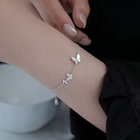 925 Sterling Silver Crystal Butterfly Linked Charm Bracelet Women Jewellery UK