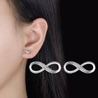 925 Sterling Silver Crystal Mobius Stud Earrings Jewellery Women Girls Gift