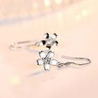 Women Girls 925 Sterling Silver Crystal Flower Drop Hook Earrings Jewellery Gift