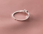 Women Girls 925 Sterling Silver Crystal Heart Adjustable Ring Jewellery Gift UK