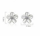 Womens Girls 925 Sterling Silver Smooth Flower Stud Earrings Jewellery Gift