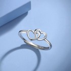 925 Sterling Silver Hollow Heart Linked Adjustable Ring Women Girls Jewellery UK