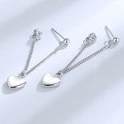 Women Girls 925 Sterling Silver Heart Dangle Drop Stud Earrings Jewellery Gift