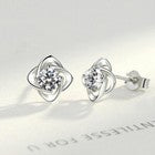 925 Sterling Silver Swirl Crystal Stone Pendant Chain Necklace Stud Earrings UK