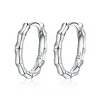 Womens Girls 925 Sterling Silver Bamboo Hoop Earrings Jewellery Gift UK