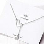 Lovely Women Double Heart Pendant Necklace 925 Sterling Silver Jewellery Gift