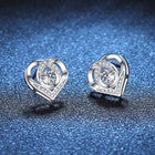 925 Sterling Silver Crystal Heart Swirl Stud Earrings Women Girls Jewellery Gift
