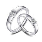 925 Sterling Silver Love Heart Adjustable Ring Women Girls Jewellery Gift UK