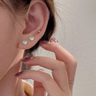 925 Sterling Silver Heart Moonstone Stud Earrings Jewellery Women Girls Gift UK