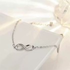 925 Sterling Silver Crystal Love Charm Bracelet Women Girls Jewellery Gift