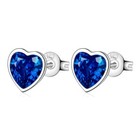 925 Sterling Silver Blue Heart Stud Earrings Jewellery Women Girls Gift UK