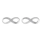 925 Sterling Silver Crystal Mobius Stud Earrings Jewellery Women Girls Gift