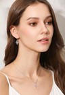Swirl Stone Pendant Necklace Stud Earrings 925 Sterling Silver Women Jewellery