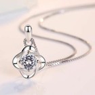 925 Sterling Silver Swirl Crystal Stone Pendant Chain Necklace Stud Earrings UK