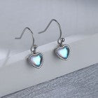 925 Sterling Silver Heart Moonstone Hook Earrings Jewellery Women Girls Gift UK