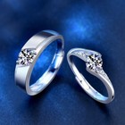 925 Sterling Silver Crystal Stone Adjustable Ring Women Engagement Jewellery UK