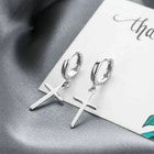 925 Sterling Silver Cross Dangle Hoop Earrings Women Girls Jewellery Gift