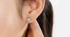 925 Sterling silver Heart Pendant Chain Necklace Stud Earrings Women Jewellery