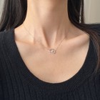 925 Sterling Silver Crystal Heart Linked Pendant Necklace Women Girls Jewellery