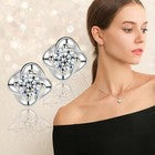 Crystal Swirl Stone Stud Earrings 925 Sterling Silver Women Girls Jewellery Gift