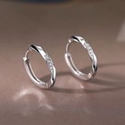 Elegant Crystal Huggie Hoop Earrings 925 Sterling Silver Jewellery women Girl UK