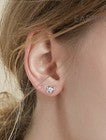 Crystal Swirl Stone Stud Earrings 925 Sterling Silver Women Girls Jewellery Gift
