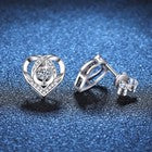 925 Sterling Silver Crystal Heart Swirl Stud Earrings Women Girls Jewellery Gift