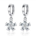 925 Sterling Silver Elegant Flower Hoop Earrings Women Girls Jewellery Gift