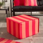 OHS Stripe Garden Pouffe Outdoor Stool Square Footrest Table Side Chair Seat